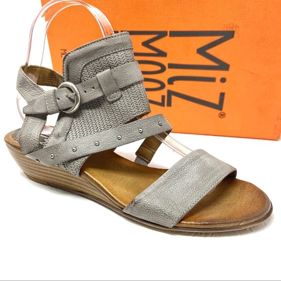 Miz Mooz Shoes - New MIZ MOOZ Farley 6 Leather Buckle Sandals gray